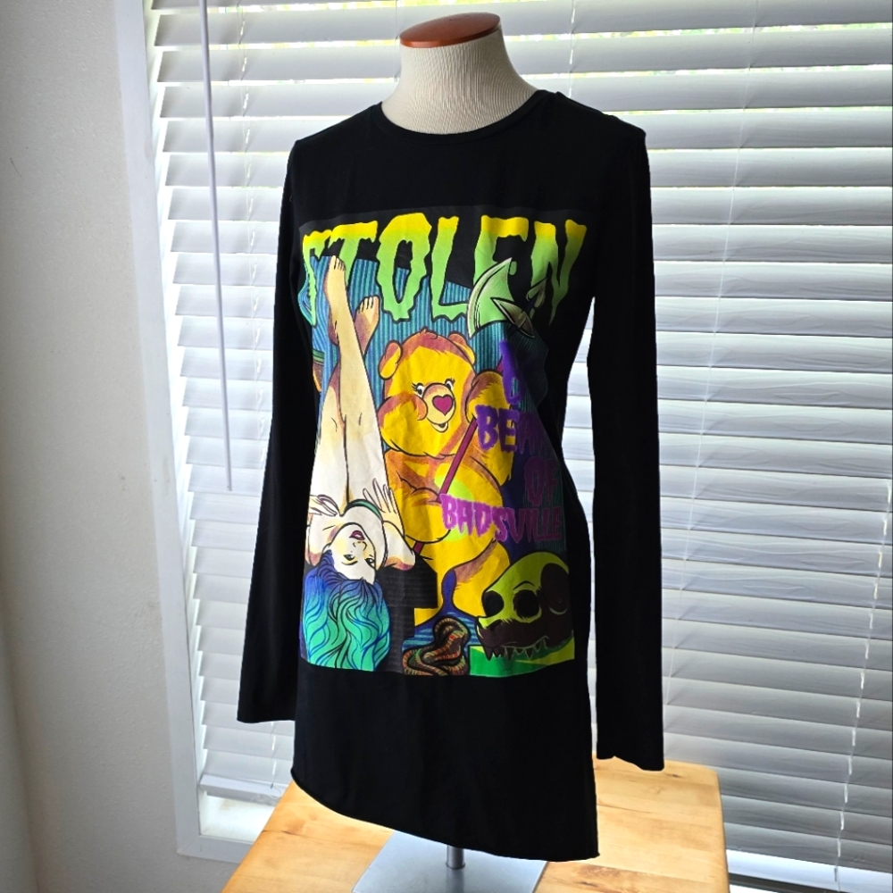 Dark Care bear, graphic shirt dress